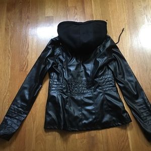 Faux black leather jacket